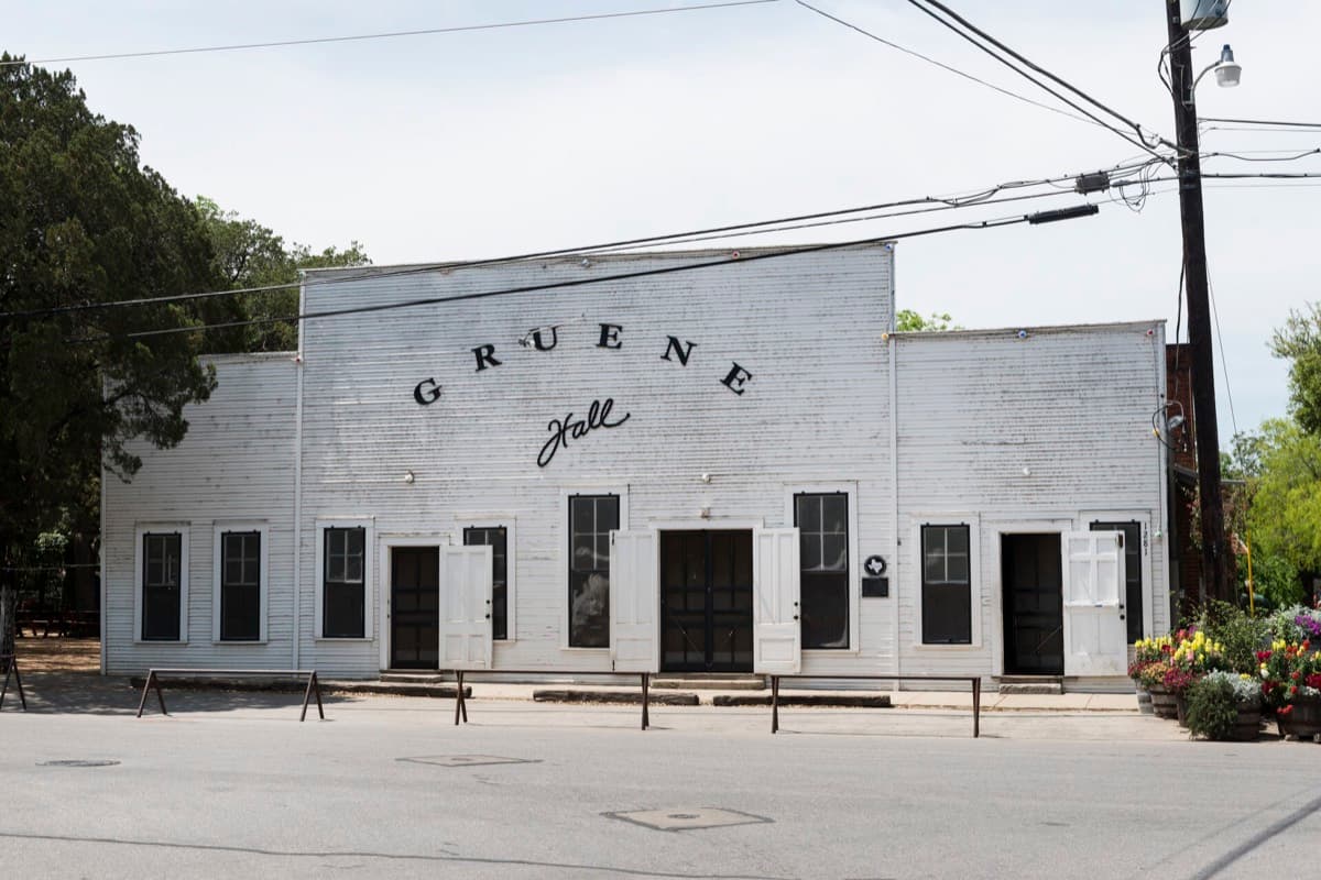 Gruene Hall in the historic district — porta potty and restroom trailer rental for Gruene TX events